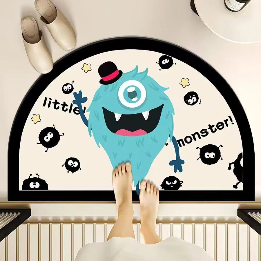 Playful Monster-Themed Bath Mat