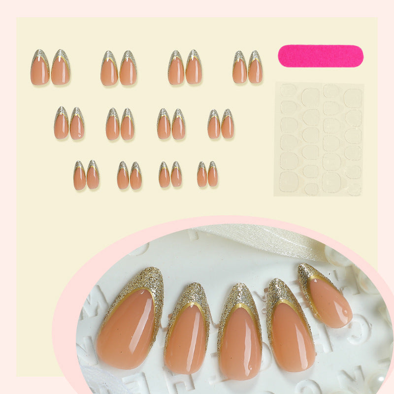 Elegant Stiletto Press-On Nail Set with Glittering Design Acalora
