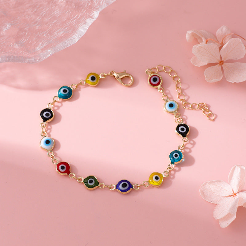 Decorative Evil Eye Charm Bracelet Acalora