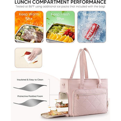 Insulated Multi-Pocket Lunch Tote Acalora