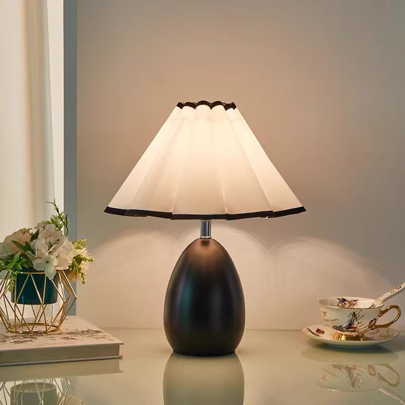 Elegant Table Lamp with Pleated Shade
