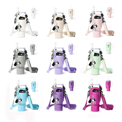 Ladies trendy and sparkling drinking bottle with shoulder bag Bowlift