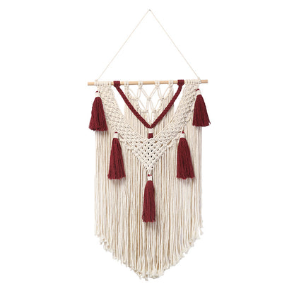 Macramé wall hanging with fringes and tassels Acalora