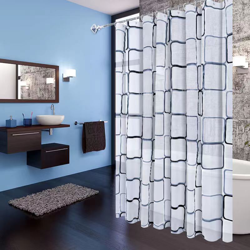 Minimalist Grid Pattern Shower Curtain