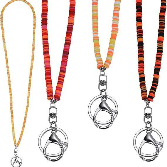 Colorful Beaded ID Badge Holder Lanyard Acalora