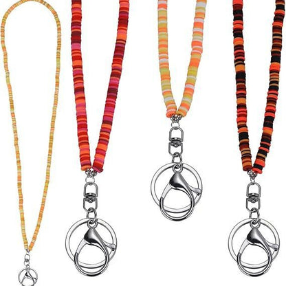 Colorful Beaded ID Badge Holder Lanyard Acalora