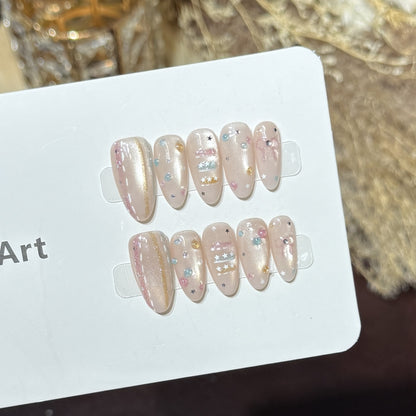 Starry Galaxy-Inspired Press-On Nail Art Set Acalora