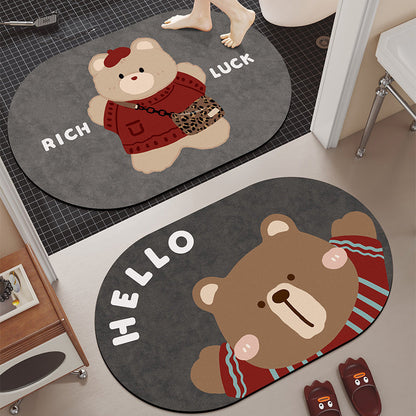 Cartoon Dog-Themed Bath Mat