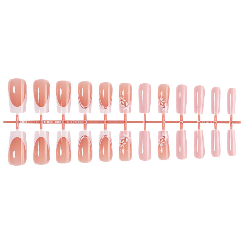 Decorative Press-On Nail Art Set with Floral Designs Acalora