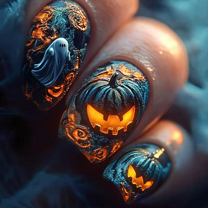 Festive Halloween-Themed 3D Nail Art Acalora