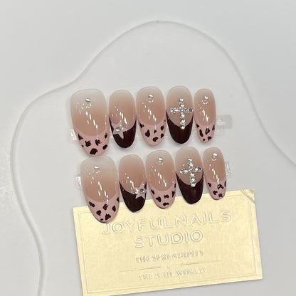 Elegant Stiletto Press-On Nail Set with Decorative Accents Acalora