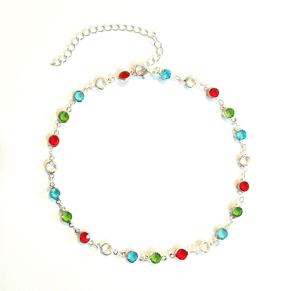 Colorful Gemstone Chain Necklace Acalora