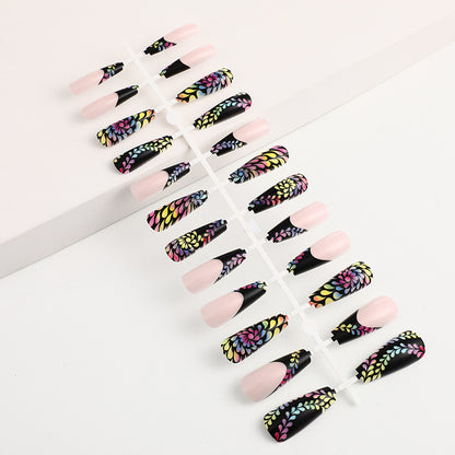 Art nails with colorful floral patterns Acalora