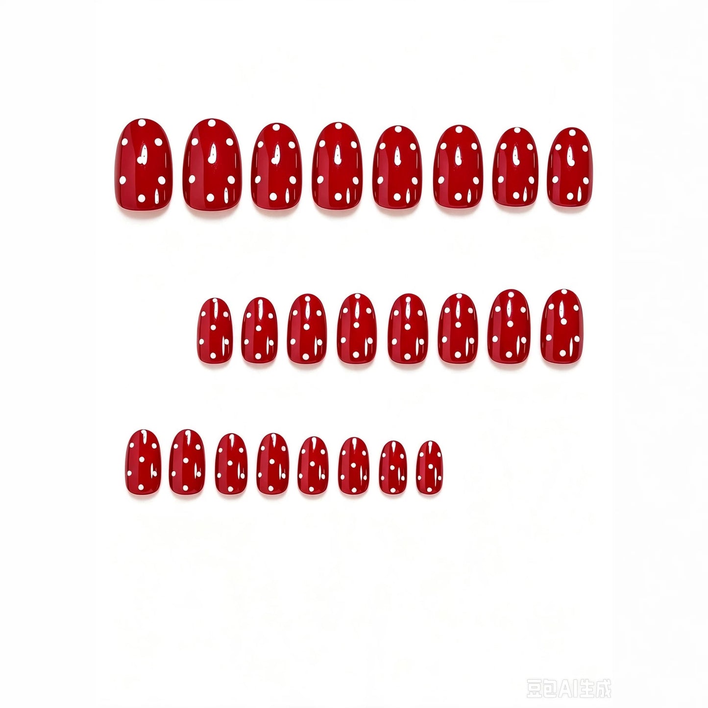 Playful Polka Dot Press-On Nail Art Design Acalora