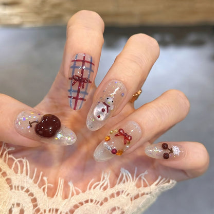 Winter-Themed Press-On Nail Art Set Acalora