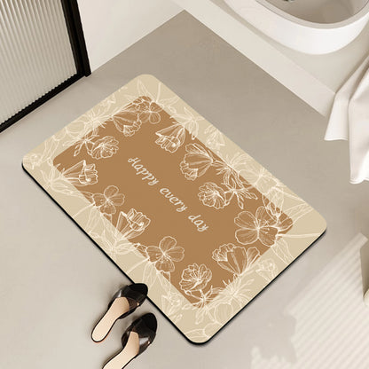 Floral Art Bathroom Mat Acalora