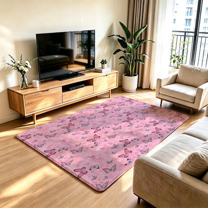 Unisex Elegant Butterfly Print Area Rug