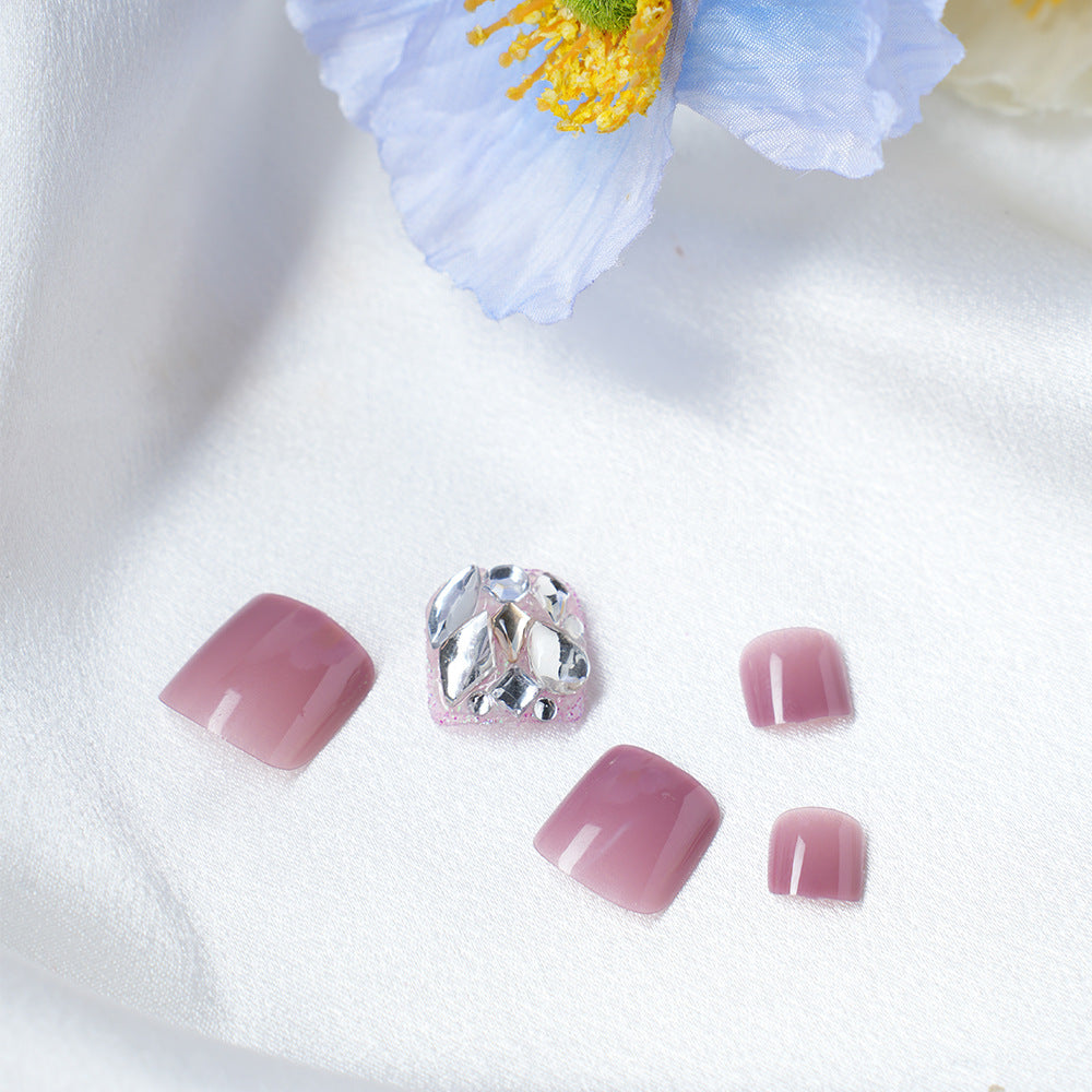 Elegant Glossy French Tip Press-On Nails Acalora