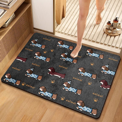 Playful Cat-Themed Bath Mat