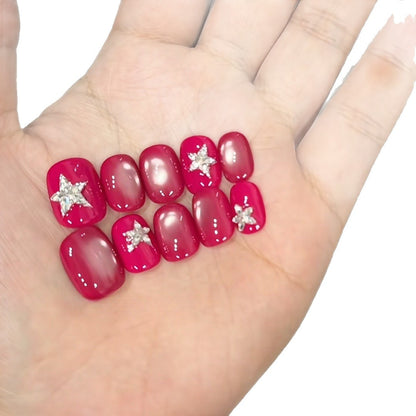 Glamorous Star-Accent Nail Tips Acalora