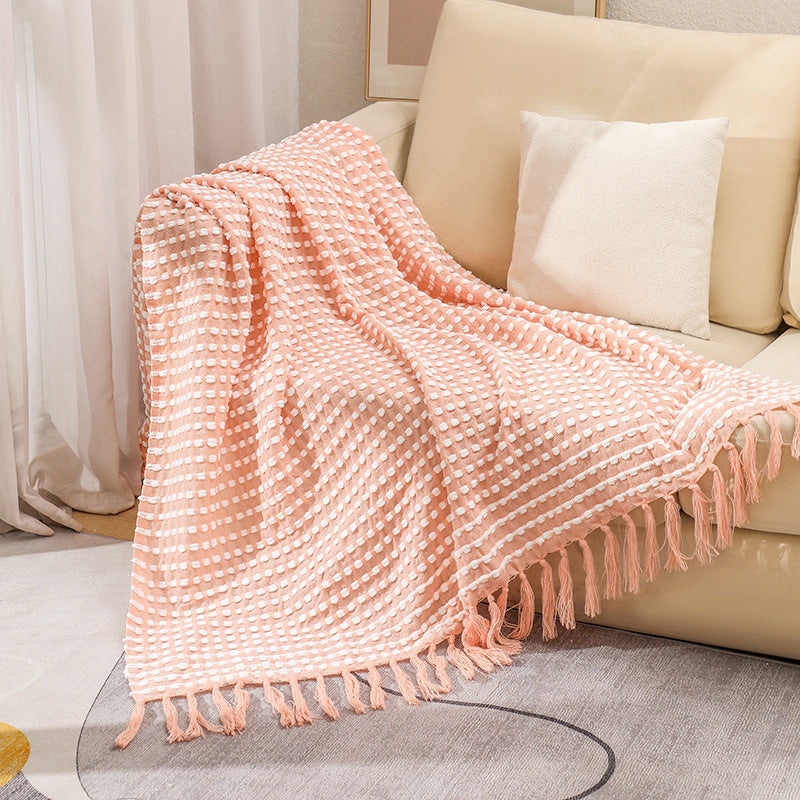 Textured Cotton Throw Blanket