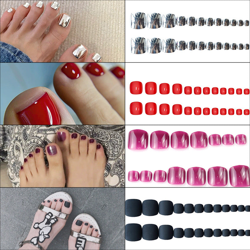 Premium Decorative Press-On Toenail Set Acalora