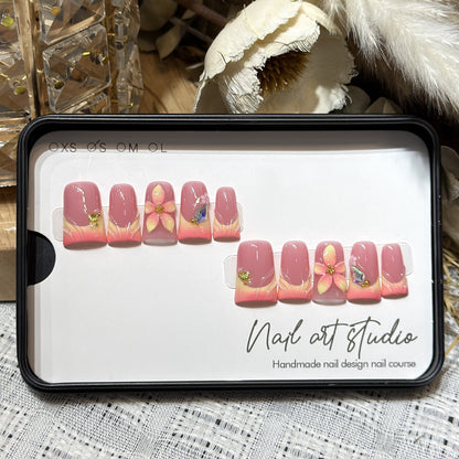 Floral-Inspired Elegant Press-On Nail Set Acalora