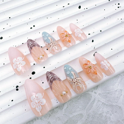 Artistic 3D Floral Press-On Nail Set Acalora