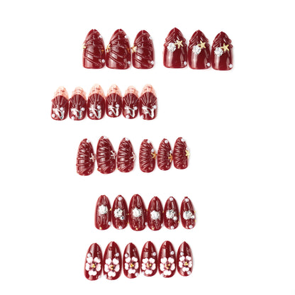 Nail art set with floral rhinestone decorations Acalora