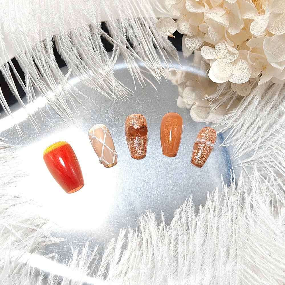 Acrylic nail set with luxurious decorations Acalora