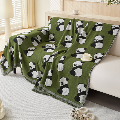 Cozy Panda Pattern Throw Blanket