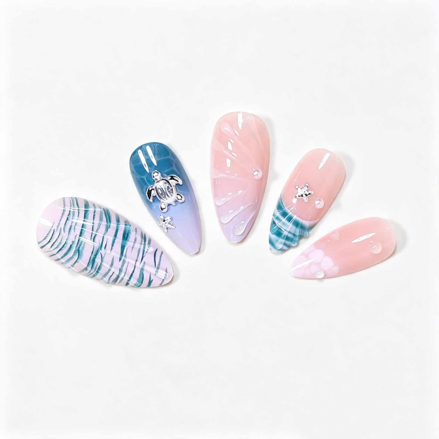 Ocean-Inspired Nail Art Design Set Acalora