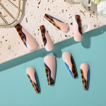 Creative leopard pattern press-on nails Acalora
