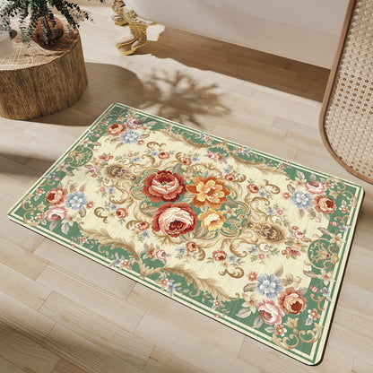 Elegant Vintage Floral Bath Mat Acalora