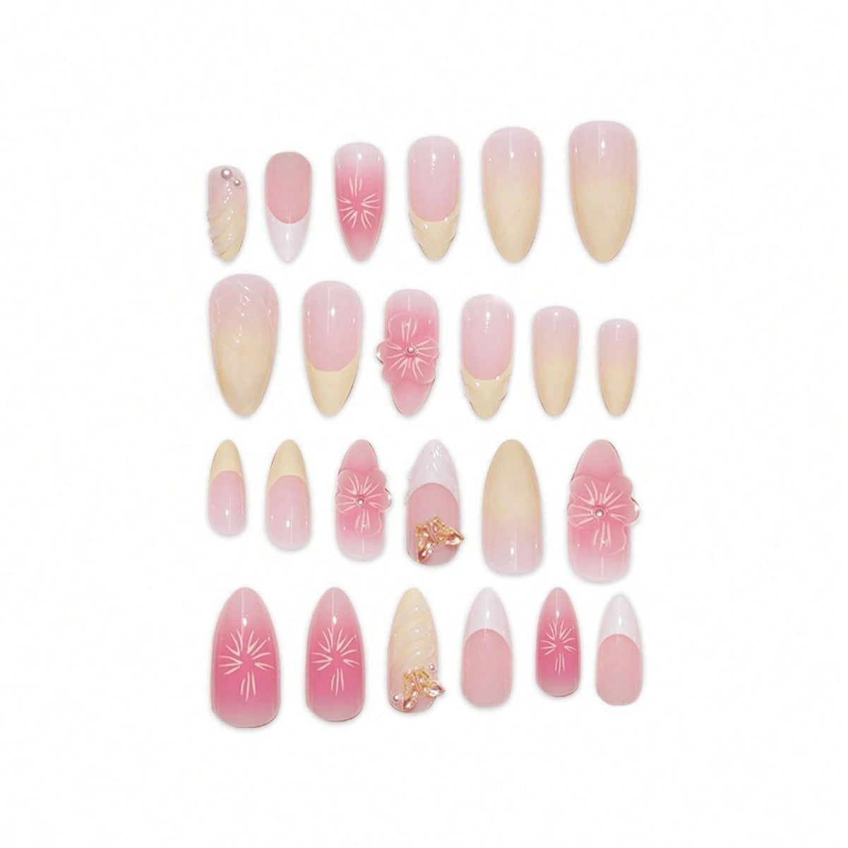 Elegant Floral Design Press-On Nails Acalora