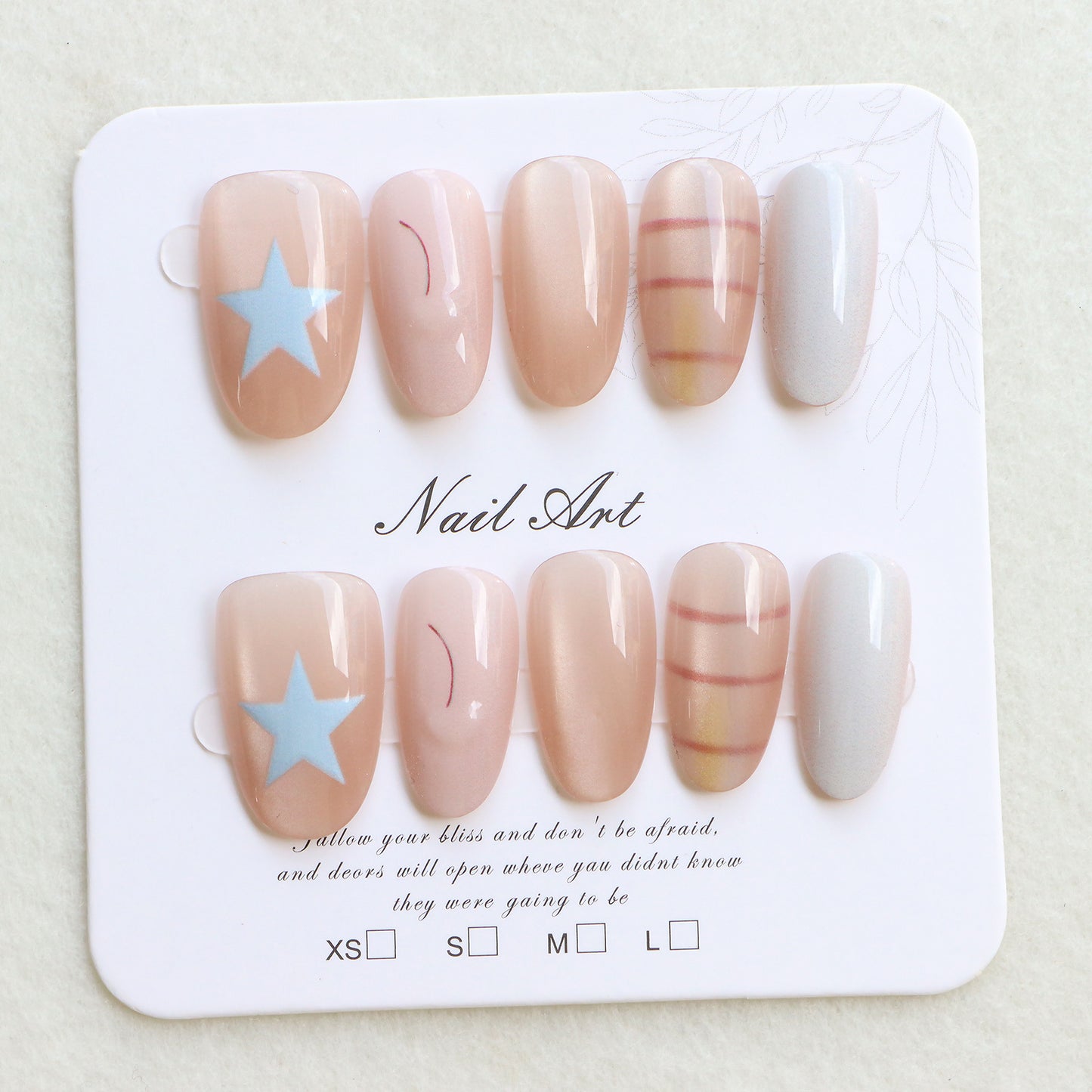 Star-Decorated Press-On Nail Art Acalora