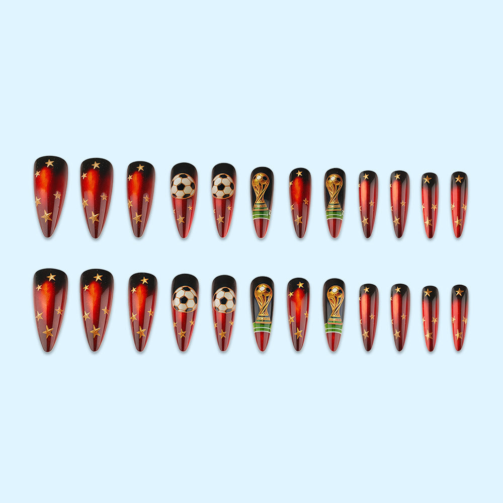 Artifical nails in football World Cup design Acalora