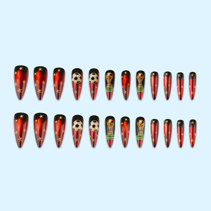 Artifical nails in football World Cup design Acalora