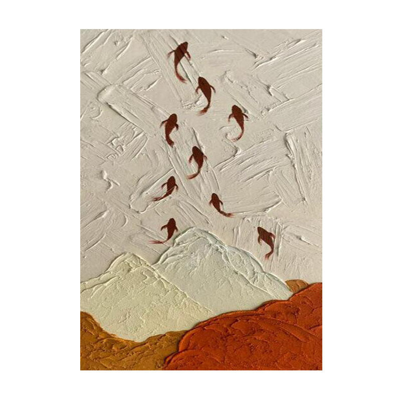 Textured Fish-Themed Canvas Art