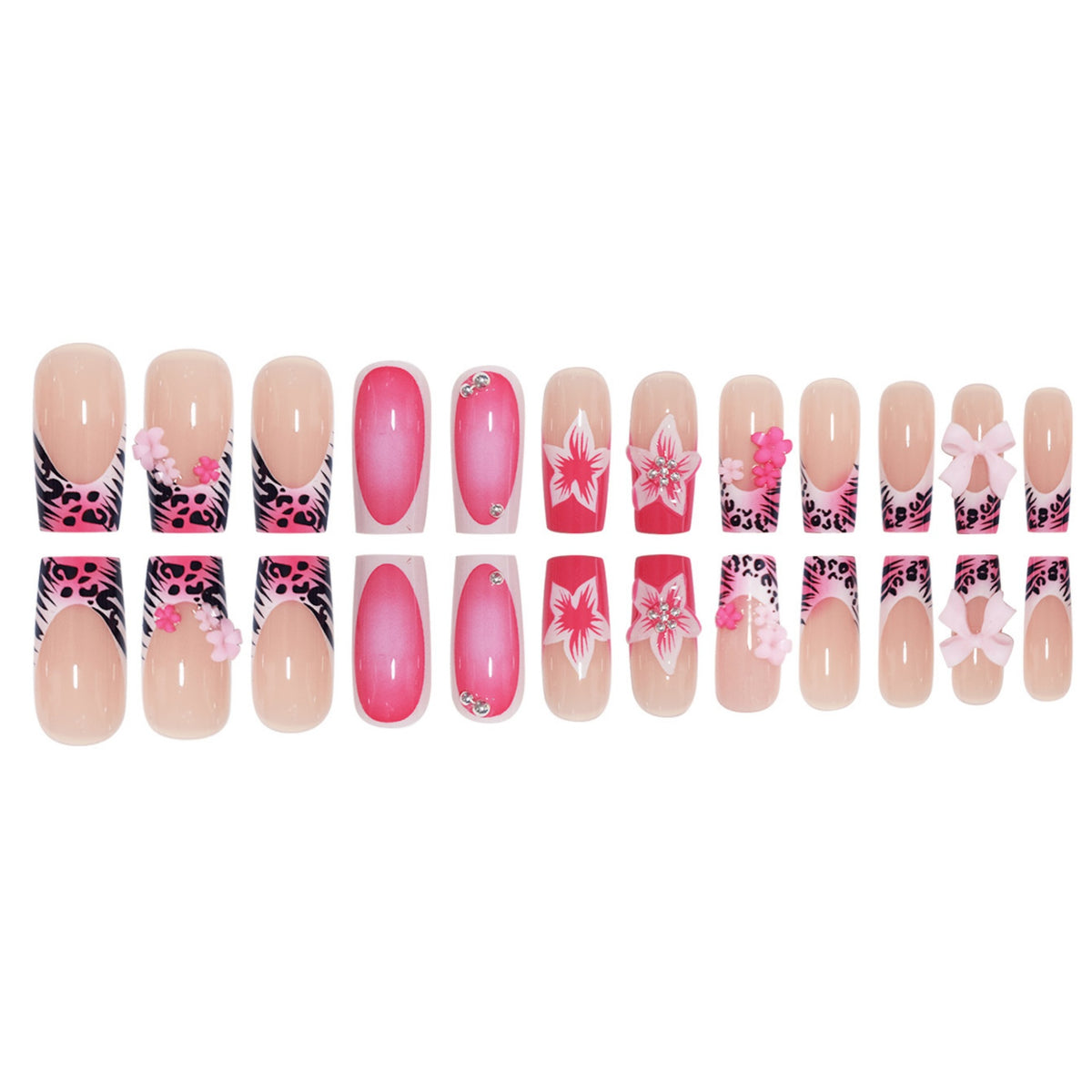 Artistic Floral Press-On Nail Art Set Acalora