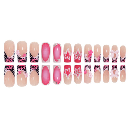 Artistic Floral Press-On Nail Art Set Acalora