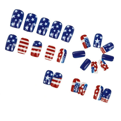 Creative artistic nails in patriotic design Acalora