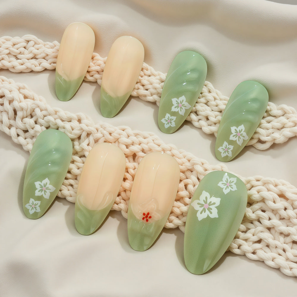 Artificial Nails Set with Filigree Flower Patterns Acalora