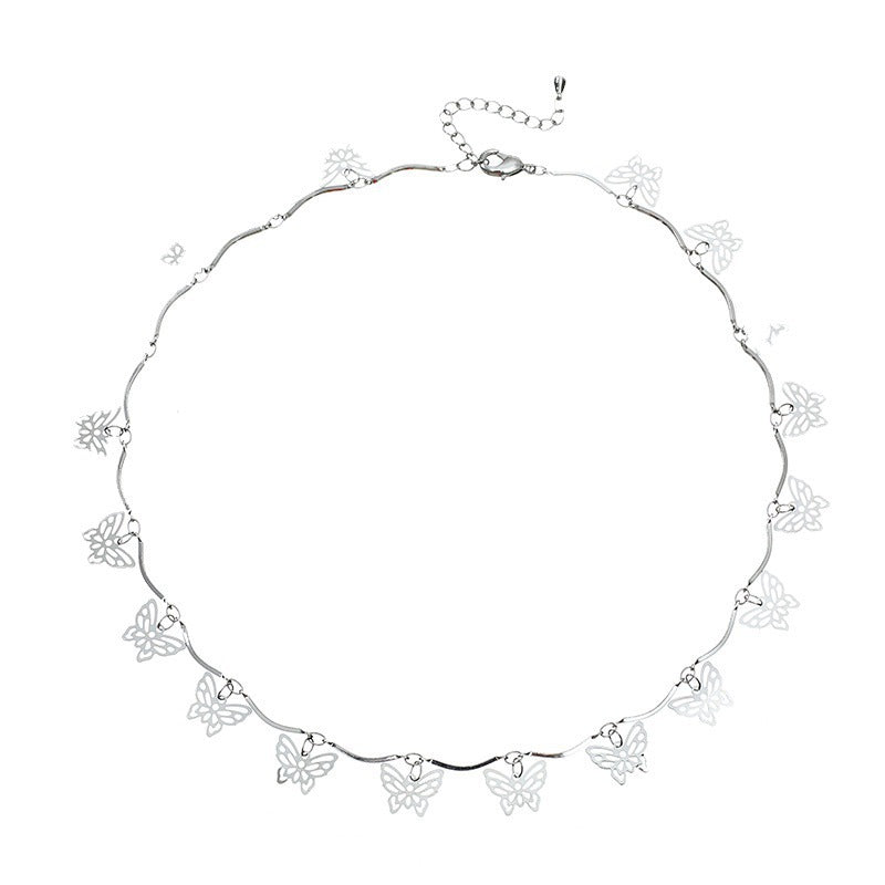 Butterfly Design Choker Necklace Acalora