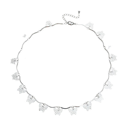Butterfly Design Choker Necklace Acalora