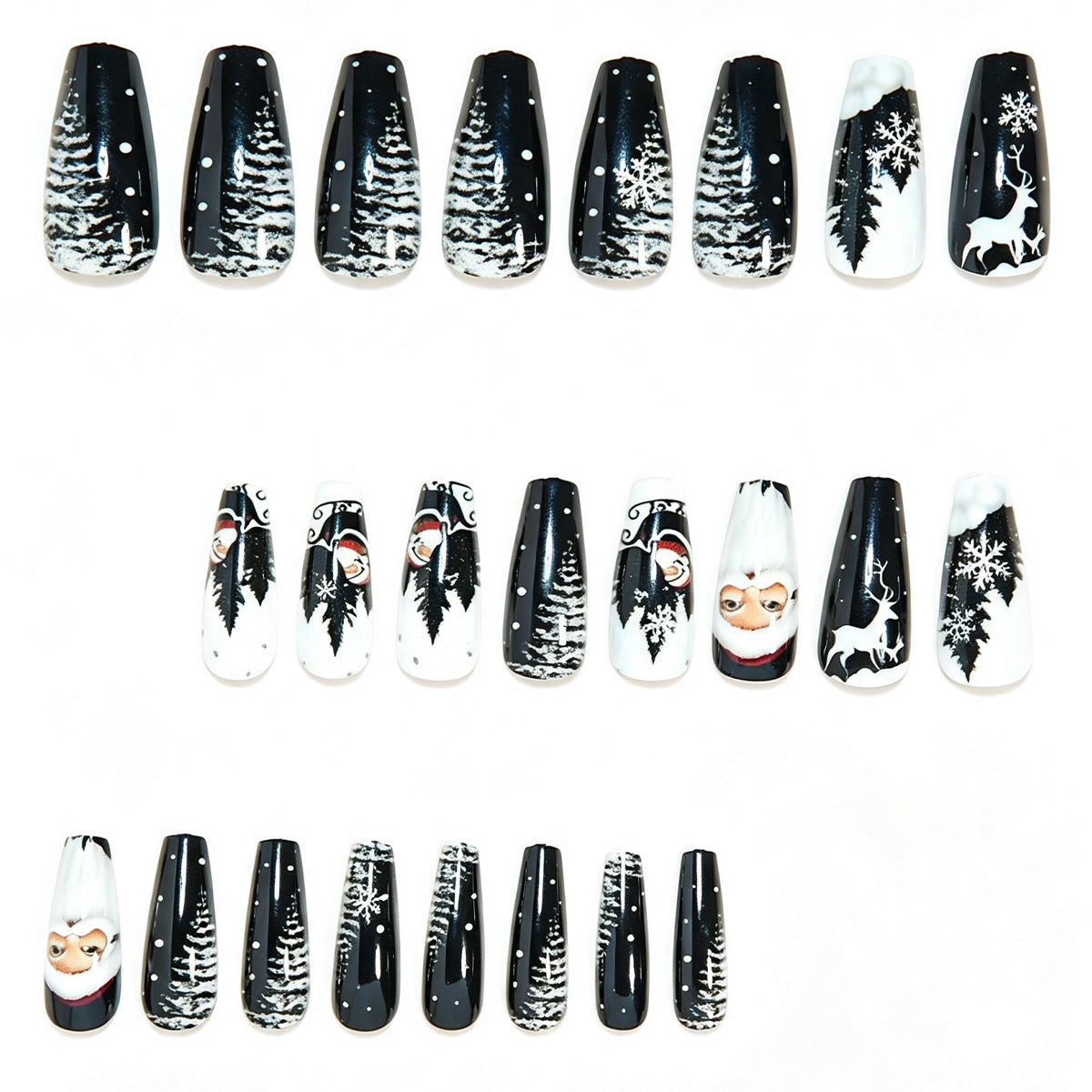 Seasonal Themed Long Press-On Nail Design Acalora
