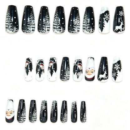 Seasonal Themed Long Press-On Nail Design Acalora