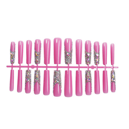 Glamorous Crystal-Embellished Press-On Nails Acalora
