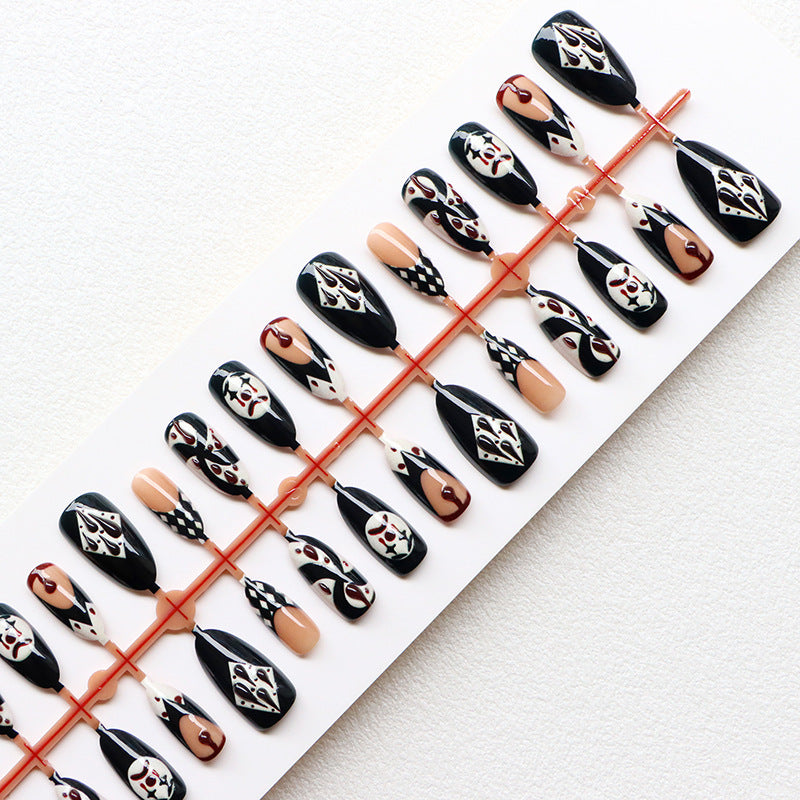 Artistic Press-On Nail Art Set with Intricate Patterns Acalora
