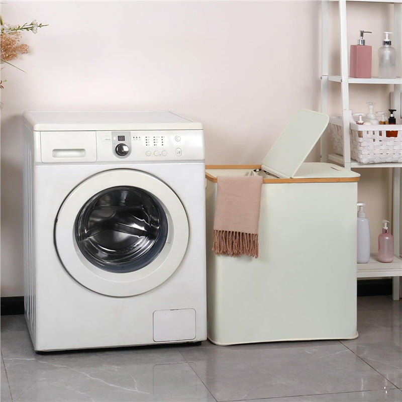 Laundry basket with lid and shelf table Acalora